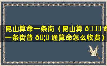 昆山算命一条街（昆山算 💐 命一条街普 🦅 通算命怎么收费）